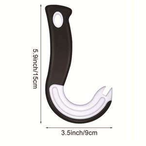 Abrelatas portátil en forma de J con agarre fácil, de plástico, antideslizante, para abrir tapas de frascos, herramienta multifuncional con anillo de tracción. - Product Image 3