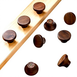 Ensemble de poignées de meubles en bois, formes rondes, design minimaliste, faites à la main, légères, décoration d'armoires de cuisine, durables, pour usage intérieur - Product Image 3