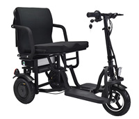 Skuter mobilitas portabel listrik 3 roda, dengan elektronik pintar tipe 17km/jam kecepatan maks 350W dua Motor beban maksimal 150kg