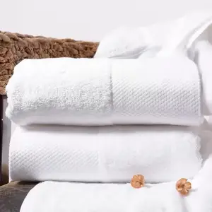 Sólido branco 100% algodão hotel banho toalha alta qualidade personalizado