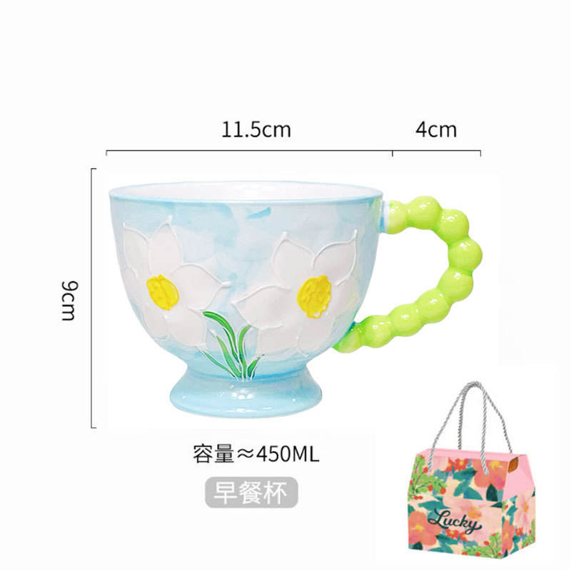 Conjunto de caja de regalo con asa de narciso azul-zhuzhu