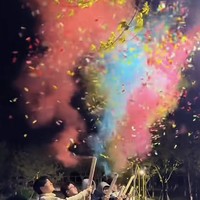 Canon à confettis biodégradable en poudre colorée à base d'amidon de maïs pour les faveurs de mariage, les fêtes d'anniversaire, les ouvertures sportives et la décoration
