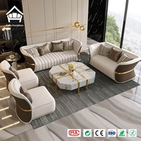 Canapés en cuir, canapé moderne rembourré de luxe, ensemble de meubles de salon, canapé modulaire sectionnel pour villa haut de gamme, penthouse