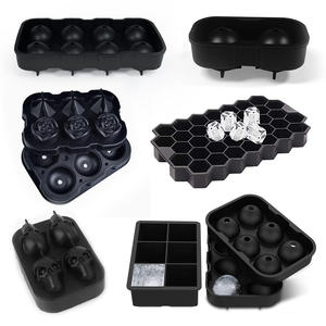 Customized Summer Commercial Eco-Friendly Silicone Rubber Ice Cube Grinding Tool Food Grade Milk <b>Tea</b> Ice Grid Lid Ice Ball Mold - Product Image 4