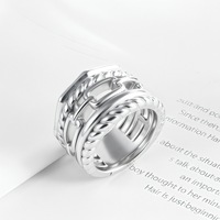 316L Edelstahl Goldfarben Plattiert Vintage Gedrehter Kettenglied-Ring für Männer und Frauen Hypoallergener Breiter Biker-Schmuck Trendig