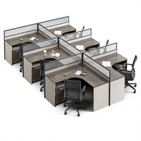 Ensemble bureau et chaise pour employé, poste de travail de bureau mobile en forme de bande avec cloison et bureau informatique pour personnel