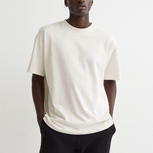 T-shirt Oversize Uni à Épaules Tombantes Style Streetwear en Coton Lourd 100% – Fabricant de T-shirts Vides pour l'Été - Product Image 1