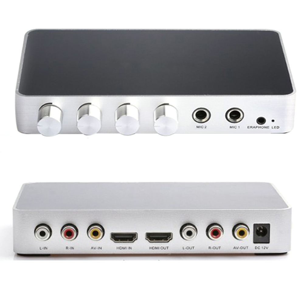 KM200 4K HDMI 3RCA カラオケサウンドミキサー デュアルマイク対応