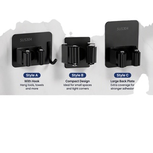 Stainless Steel Wall Mount Hooks With Hook Compact Design <b>Large</b> Back Plate For Bathroom Storage Multifunctional Tool Holder - Product Image 1