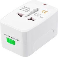 Adaptateur de voyage universel multi-prises électriques, adaptateur secteur international compact pour les prises américaines, européennes, britanniques, australiennes et indiennes