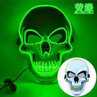 Halloween LED PVC Masque Effrayant Drôle Rougeoyant Carnaval Cosplay Décorations Mascarade Masque avec Lumière jusqu'à Glow Couleur