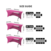 Nappe de table numérique jetable personnalisée en spandex, impression de tissu, vente en gros, couverture de table en couleur de 6 pieds