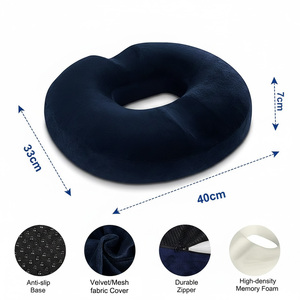 <span class=keywords><strong>Coussin</strong></span> de siège en mousse à mémoire de forme avec housse en maille noire certifiée OEKO-TEX pour hémorroïdes, idéal pour le bureau et les longues périodes de siège, et pour les sièges de voiture. - Product Image 2