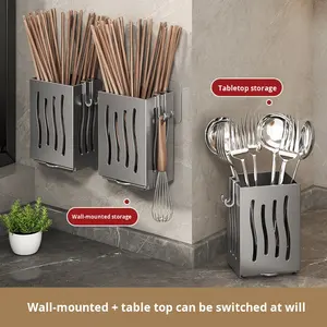 Organisateur mural ménage cuisine support vidange magasin couteaux fourchettes baguettes vaisselle Installation facile baguettes Cage - Product Image 4