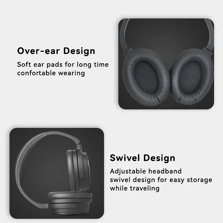 Headphone ANC ODM kustom kualitas tinggi untuk pesawat udara Headset OEM Noise Cancelling aktif portabel