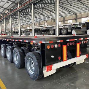 Semirremolque de Plataforma Plana de Acero de 4 Ejes Personalizable, Capacidad de Carga de 30000 kg, Variaciones en la Longitud de la Plataforma, Especificaciones de Neumáticos para Remolque de Camión - Product Image 4