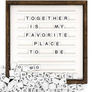 <span class=keywords><strong>Tableau</strong></span> d'affichage rustique en bois et feutre pour messages et annonces, avec lettres interchangeables - Product Image 2