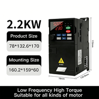 Variateur de fréquence 2,2 kW le plus vendu, convertisseur monophasé vers triphasé, onduleur triphasé 380 V VFD