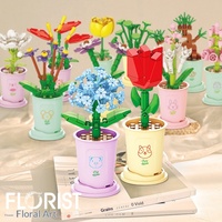 Jouet de construction en forme de fleur éternelle pour enfants, briques compatibles, jouet éducatif à assembler soi-même pour filles, décoration de la maison, cadeau