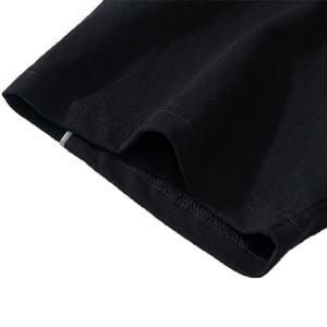 เสื้อยืดผู้ชายผ้าฝ้ายสีดำทรงโอเวอร์ไซส์สไตล์วินเทจสตรีทแวร์ แต่งขอบตัดสี ทรงหลวม ใส่สบาย เหมาะกับฤดูร้อน - Product Image 3