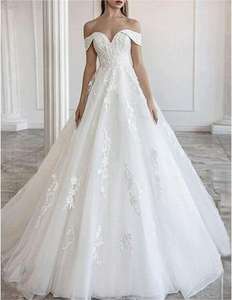 2024 nouvelle <span class=keywords><strong>robe</strong></span> de mariée hors épaule <span class=keywords><strong>grande</strong></span> jupe amovible dentelle Train <span class=keywords><strong>robe</strong></span> <span class=keywords><strong>grande</strong></span> <span class=keywords><strong>taille</strong></span> robes de soirée pour <span class=keywords><strong>femme</strong></span> - Product Image 3