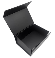 Boîte cadeau en papier magnétique noire de luxe avec logo personnalisé boîtes d'emballage rigide pliable recyclable avec couvercle magnétique