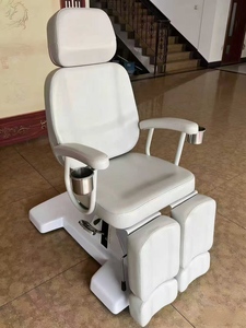 Adjustable Beauty Bed Foot Soaking Chair Salon Treatment <b>Table</b> Upholstered Massage Chair White - Product Image 4