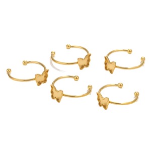 UM JEWELRY 高品質トレンディなピーチハートゴールドメッキステンレススチールリング女性用ウェディングパーティージュエリー - Product Image 2