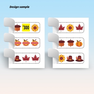 Billets de jeu à déchirure instantanée, thème Thanksgiving, style américain, avec 3 fenêtres et impression de données variables, conception gratuite - Product Image 4