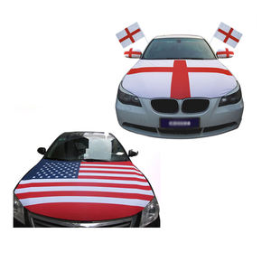 2024 vente en gros bas prix tissu Spandex étiré Logo personnalisé Sublimation pays moteur National capot de voiture couverture drapeau - Product Image 1