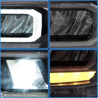 VLAND LED Headlights for Tacoma 2016-2021 3rd Gen N300 Pickup Truck LED DRL Reflective Bowl Amber Side Marker Black 35W 12V