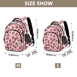 Sac à dos de voyage multifonctionnel à grande capacité avec imprimé léopard rose, fermeture éclair, pour les voyages en plein air - Product Image 4