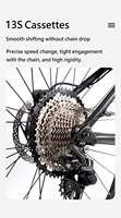 Vélo de montagne tout-terrain pour adultes, haute performance, 12 vitesses, frein à disque hydraulique en alliage d'aluminium, confortable, complet, pour tout type de sentier