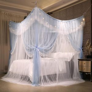 <span class=keywords><strong>Moustiquaire</strong></span> de lit pliable personnalisable Palace King à trois portes, épaissie et densifiée, en dentelle, écologique, toutes saisons, en LLIN - Product Image 4