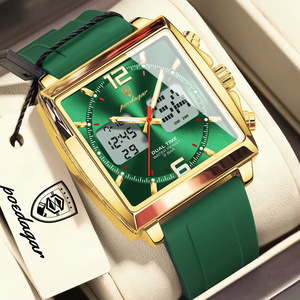 Montre carrée pour homme POEDAGAR Fashion Original, électronique, LED, alarme, chronographe, <span class=keywords><strong>quartz</strong></span>, montres pour hommes, date de la semaine, heure double, horloge pour hommes - Product Image 4