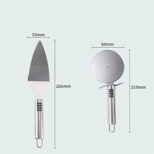 ชุดอุปกรณ์ทำพิซซ่า 2 ชิ้น ทำจากสแตนเลส ประกอบด้วยที่ตัดพิซซ่าแบบล้อ และมีดตัดพิซซ่าแบบตะหลิว - Product Image 6