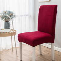Haute qualité doux chaise couverture maïs velours Polyester tricoté élastique tissu couleur unie housse salle à manger chaise couverture