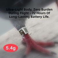 GPS pour oiseaux ultra léger 5,4 g, compétition professionnelle, longue durée de vie de la batterie, double positionnement, suivi en temps réel, localisateur de bague de patte pour animaux de compagnie avec précision de 2 cm
