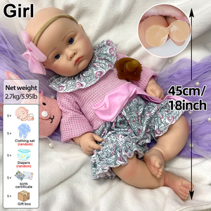 Muñecas de Silicona Realistas de 18 Pulgadas, Cuerpo Completo de Silicona, Calidad Cinematográfica, Boca Abierta, Anatómicamente Correctas, Muñecas Reborn para Niñas - Product Image 4