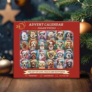 Popular Feliz Navidad gatos Calendario <span class=keywords><strong>de</strong></span> Adviento rompecabezas 10.000 <span class=keywords><strong>piezas</strong></span> Super suave felpa baja MOQ gran oferta caja ciega <span class=keywords><strong>de</strong></span> Navidad - Product Image 4