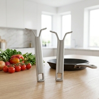 Poignée de cuisson en acier inoxydable Guanrun L1 moulée sous pression, surface polie miroir, détachable et remplaçable, compatible four pour casseroles de cuisine