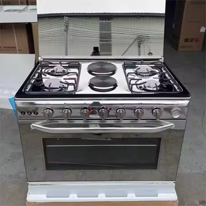 Four de cuisinière à gaz en acier inoxydable à double combustible autoportant de 120L, 4 brûleurs, 2 plaques électriques, caractéristique de convection pour une utilisation domestique en camping-car - Product Image 5