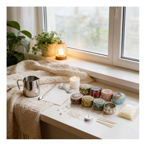 Recipiente Metálico Decorativo Vacío con Tapa, Contenedor Blanco Mate, Exhibición de Muestras, Programa de Comercialización al por Mayor - Product Image 6