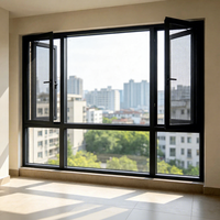 Ventanas Corredizas de Seguridad Modernas para Cocina, con Marco Delgado de Aleación de Aluminio y Malla Antirrobo de Acero Inoxidable 304