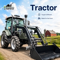 Tractor de Ruedas Modelo Popular LAWNIO con Salidas Hidráulicas Dobles, Operación Multiusos para Cultivo, Tractor Agrícola