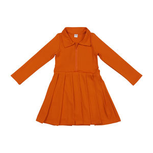 Summer Fashion Orange Long Sleeve Yoga Skorts <b>Dress</b> Sportswear Outfit <b>Toddler</b> <b>Girls</b> Clothing Set Day Baby Boutique RTS - Product Image 2
