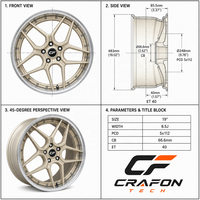 Jantes forgées sur mesure CF 6061-T6 19 20 21 22 pouces 5x120.65 PCD compatibles avec Chevrolet Corvette C8 C7 Z06 Z51 ODM