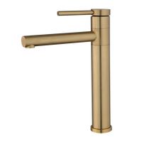 Robinet de lavabo moderne en acier inoxydable noir plaqué or avec cartouche céramique, mitigeur d'eau chaude/froide à débit contrôlé pour montage sur plan