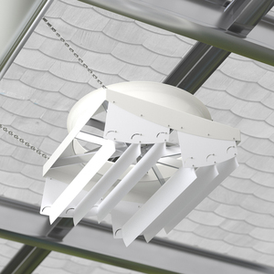 พัดลมอุตสาหกรรมขนาด 72 นิ้ว ใยแก้ว สำหรับโรงเรือนโค 2.2 กิโลวัตต์ ขับเคลื่อนด้วยสายพาน ใบพัดอลูมิเนียม 6 ใบ ปริมาณลมมาก สำหรับฟาร์มสัตว์ปีก - Product Image 1