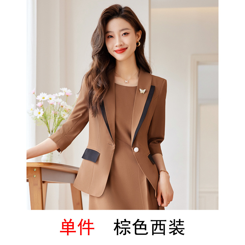 brown suit